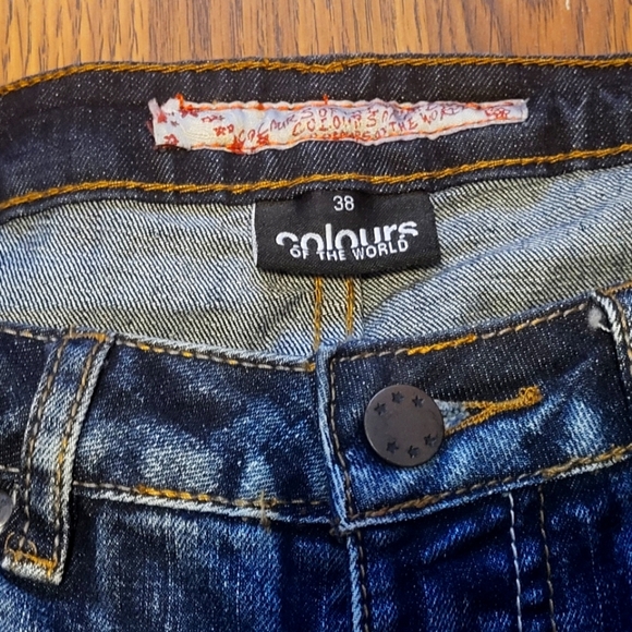 Mens colours of the world Jeans size 32x27 dark wash wide boot - Picture 6 of 8